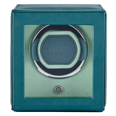 Wolf Cub Single Watch Winder With Cover - Seltzer Teal/Mint