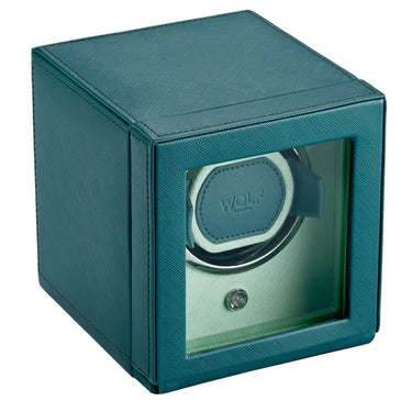 Wolf Cub Single Watch Winder With Cover - Seltzer Teal/Mint