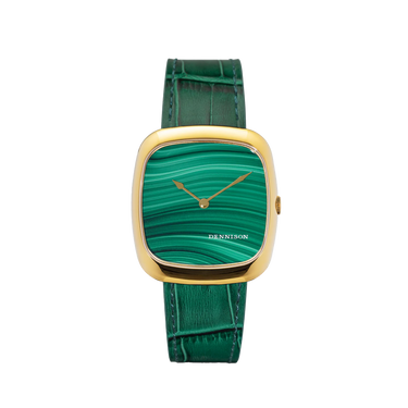Dennison Green Malachite Stone Dial Gold PVD