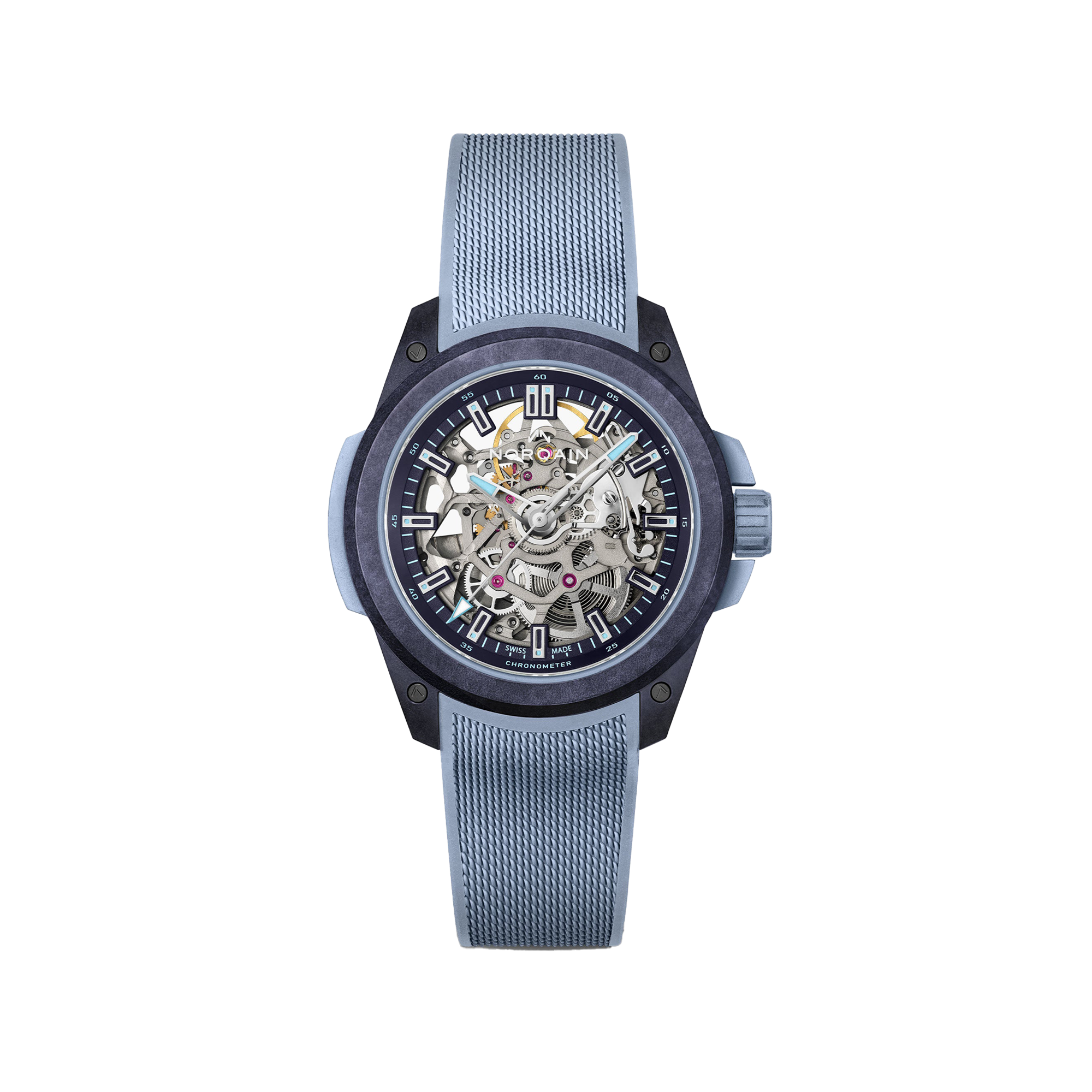 NORQAIN Wild ONE Skeleton 39mm Purple Ice Blue